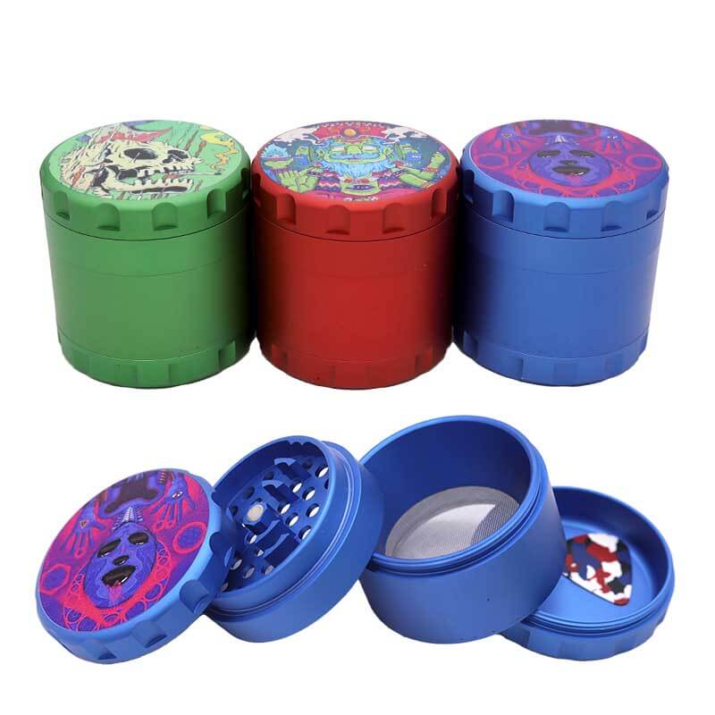Crushers Skull Printed 4 Part Grinder (GR245) | 63mm | Assorted Colors product image